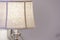 Close-up of a table lamp in a living room