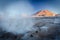 Close up of . Taken during the sunrise at Geysers of Tatio at Los Flamencos national reserve in Atacama desert (CHILE