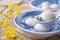 Close up of tangyuan in a bowl on gray table, food for Winter Solstice