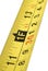 Close up of tape measure scale