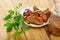 Close-up of tasty marinated ginger mushrooms, nobody