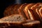 Close-up of tasty slices of healthy artisan multigrain bread