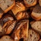 Close-up of tasty slices of healthy artisan multigrain bread