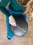 Close-up of a teacher on playing the glucophone. Playing on steel tongue drum. The concept of providing services for meditation,