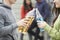 Close Up Of Teenage Group Drinking Alcohol Together