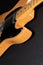 Close up of a Telecaster natural electric guitar