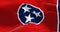 Close-up of the Tennessee state flag waving