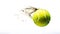 Close-up of a tennis ball in motion