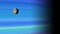 Close up texture of colorful gaseous planet and moon