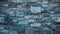 Close-up of a textured blue stone wall, showcasing the rugged beauty and architectural detail. Ai Generated