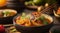 Close-up thai food photography and sunrise Generative AI