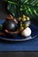 Close up Thai Mangosteen on Plate