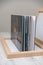 Close up of thick and rigid wedding album pages in a book with acrylic cover
