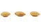 Close up of three almonds