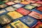 close-up of tibetan prayer flags being hand-painted