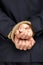 Close up of tied hands of businessman