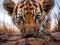 Close-up of a tiger cub looking at camera