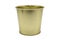 Close up tin bucket gold colour isolate on white background with clipping path