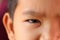 Close-up to the eyes of Asian boys of Thai children