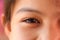 Close-up to the eyes of Asian girl of Thai children