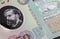 Close up to Uruguayan peso of the Republic of Uruguay