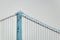 Close-up of the top of the Benjamin Branklin suspension bridge that crosses from Philadelphia, Pennsylvania to Camden, New Jersey,