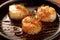 Close-up top view of ingredients Seared Scallop, Japanese food. AI Generated