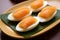 Close-up top view of ingredients Tamago SASHIMI, Japanese food. AI Generated