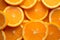Close up of top view of orange fruit slices