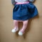 Close up top view of unknown caucasian baby girl legs and skirt babyhood parenthood growing up new life concept