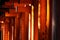 Close-up of Torii gates at Fushimi Inari Shrine in Kyoto