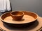 close up towel and wooden bowl , Ai generated