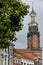 Close-up on the tower Wijndragerstoren (or Wijnhuistoren) in Zutphen, Gelderland, Netherlands