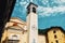 Close up on traditinial Italia building - church in Gardone Val