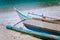 Close up of traditional banca fishermen boat on the beach. Nido, Philippines