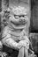 Close up of a traditional chinese lion sculpture