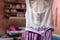 Close up of a traditional dirndl dress. Dressmakerâ€™s workshop