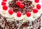 Close-up of traditional English Blackforest gateau