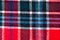 Close up of traditional Scottish woolen tartan fabric