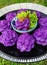 Close up traditional Thai dessert Chor muang or stuffed flowers shaped dumplings delicious snack menu for everyone who love to eat