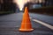 Close-up of traffic cones on road