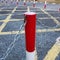 Close up of traffic posts on street