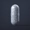 Close up of transparent pill medicine on black background, 3d rendering.