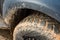 Close up of tread tire 4x4 off road, Texture of dirty wheel pick