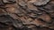 close-up of a tree bark texture pattern, showcasing the intricate lines, knots, and rugged texture by AI generated