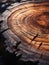 a close up of a tree stump with rings on it