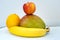 Close up of tropic fruits on a table