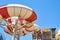 Close up of a tube water slide in aqua park against blue sky