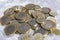 Close up turkish metal coins