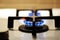 Close up of two gas stove flame, domestic gas consumption concept